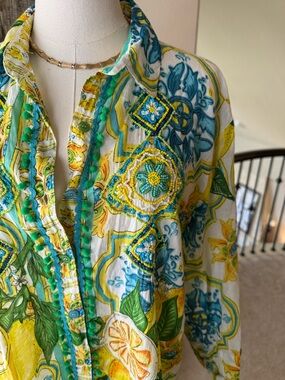 NWOT Antica Sartoria Giacomo Cinque Multicolor Beaded tunic - size L